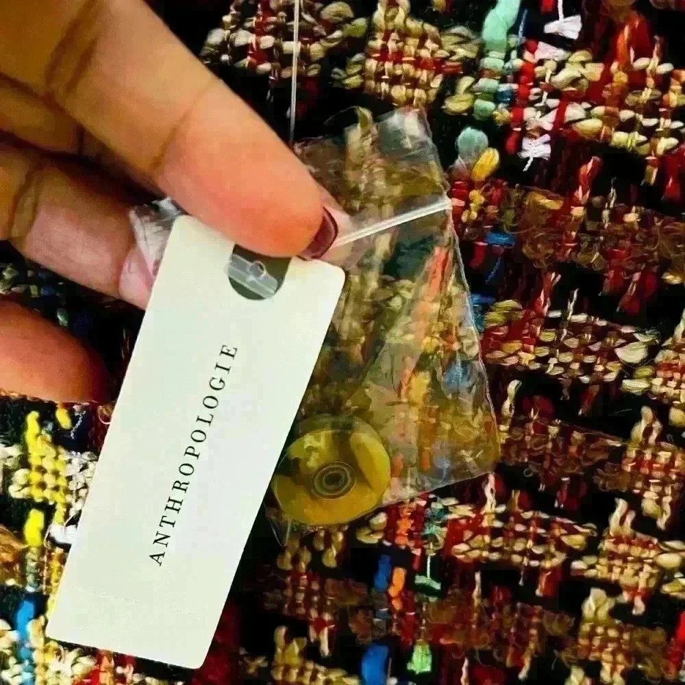 ANTHROPOLOGIE L NWT MULTICOLORED FRINGE ARTSY LINED BOHO EARTHY AUTUMM JACKET - Picture 4 of 11